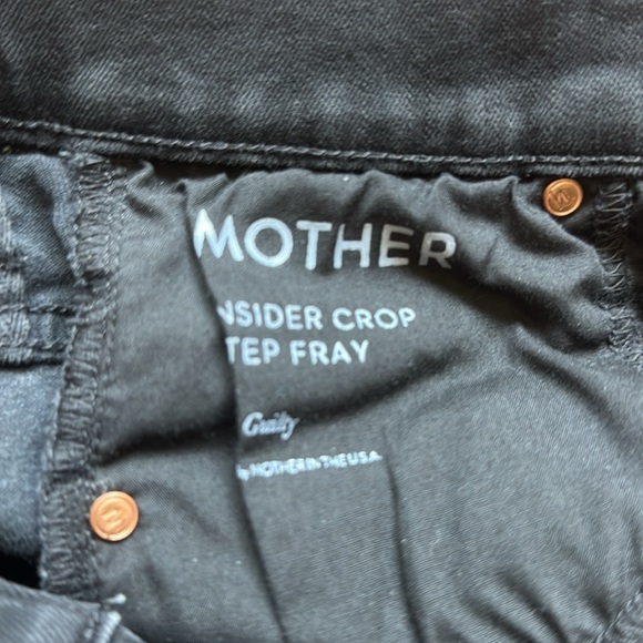 MOTHER Denim Insider Crop Step Fray Black Jeans - Picture 5 of 5